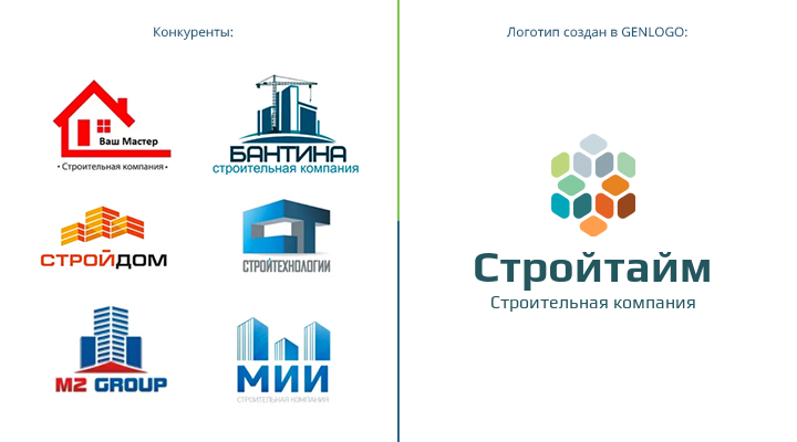 логотип выделяется среди конкурентов