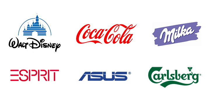 The use of decorative fonts in the logos of famous companies